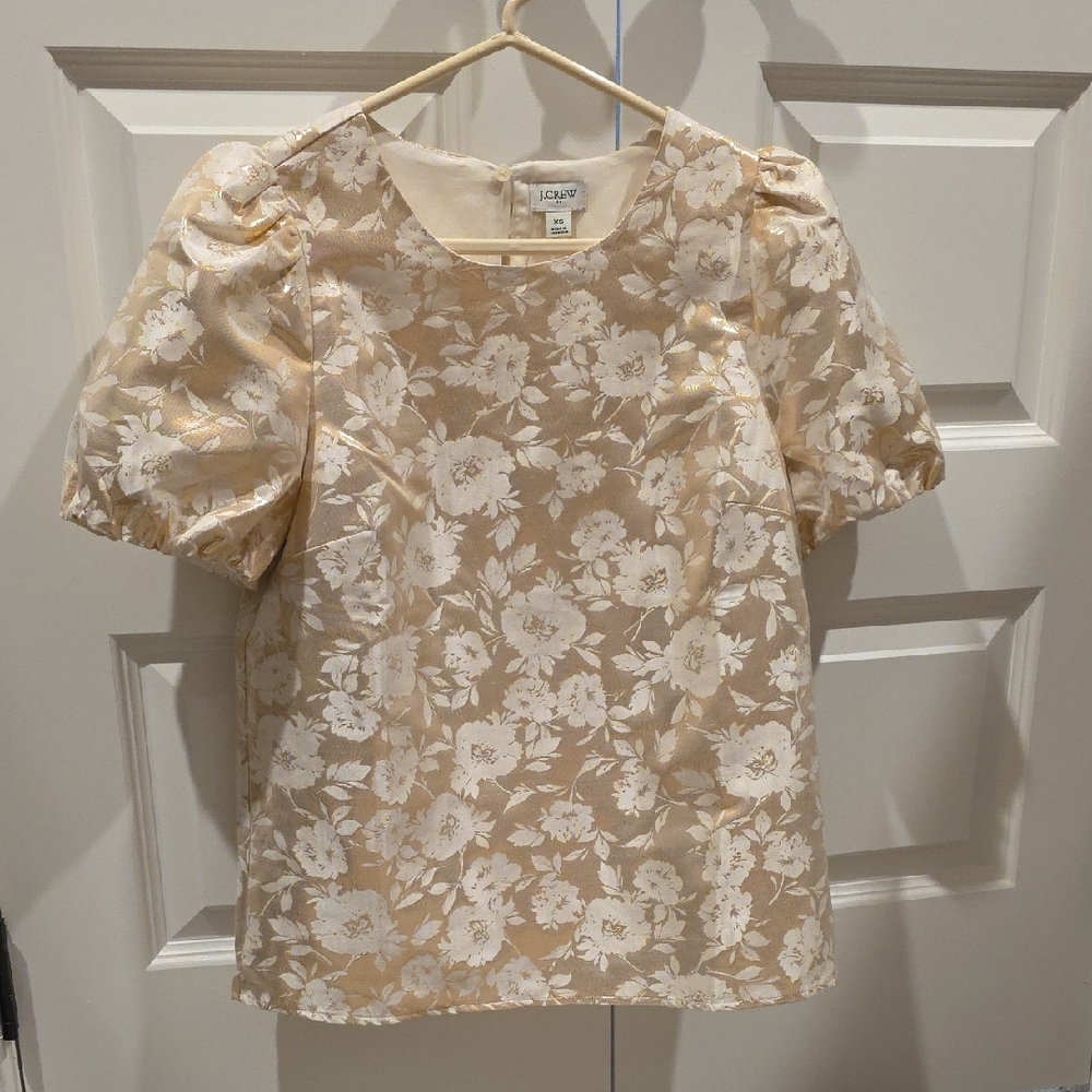 J. Crew Gold Floral Blouse